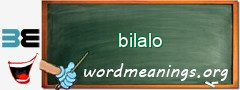 WordMeaning blackboard for bilalo